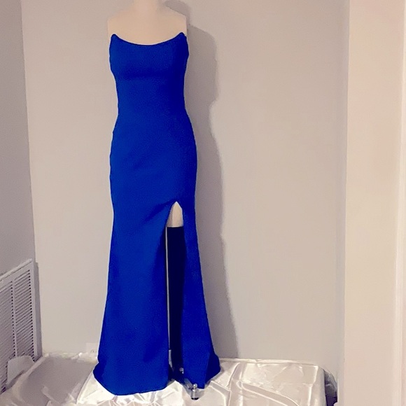 Betsy Adam Blue Gown - Picture 1 of 6